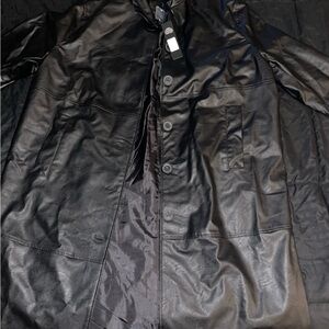 Fashion Nova Faux Leather Coat 2X